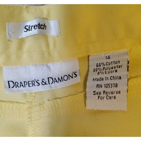 Drapers & Damons Women's Size 14 Yellow Straight Leg Zip-Front Lightweight Jeans - Picture 4 of 8